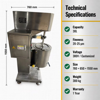 TUORONG 30L/100KG/500kg Broyeur à chocolat en acier inoxydable, raffineur de cacao, équipement de broyage, machine à broyer les billes de chocolat