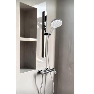 Robinet <span class=keywords><strong>de</strong></span> douche et <span class=keywords><strong>baignoire</strong></span> encastré HONGDEC au design moderne et épuré, en cuivre, avec bec orientable, eau chaude et froide, finition chromée - Product Image 3