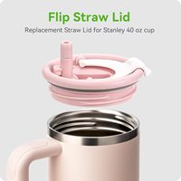 Nouveau couvercle de tasse de voiture en plastique de 40 oz avec double bec verseur, étanche, fileté, avec poignée et paille, pour boissons glacées