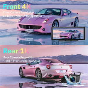 Carlover AI Dashcam 4K+1080P con Schermo CarPlay da 10 Pollici, Mirror Link, Visione Posteriore, CarPlay e Android Auto, Registrazione in Loop <span class=keywords><strong>DVR</strong></span> - Product Image 2