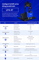 Chariot élévateur AGV robuste Junebreath 3 tonnes, modèle LF4-47, navigation laser, autonomie de 6 à 8 heures pour la manutention de palettes en entrepôt automatisé