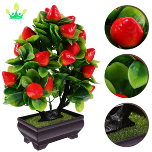 Nhân Tạo Chậu Cây Nhỏ Bonsai Hoa Trang Trí Mô Phỏng Trang Trí Bó Hoa Cây Trang Trí Trong Chậu Dâu Tây Trái Cây - Product Image 5