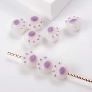 <b>Charcoal</b> 3D Cat's Claw Straight Hole 11x12mm Modern Loose Acrylic Beads DIY Bracelet Earrings Jewelry Cute Accessories Colored - Product Image 3