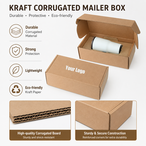 Caja de cartón kraft personalizada con impresión de logotipo para regalo y embalaje de manualidades, forma rectangular, con revestimiento de cartón. - Product Image 2
