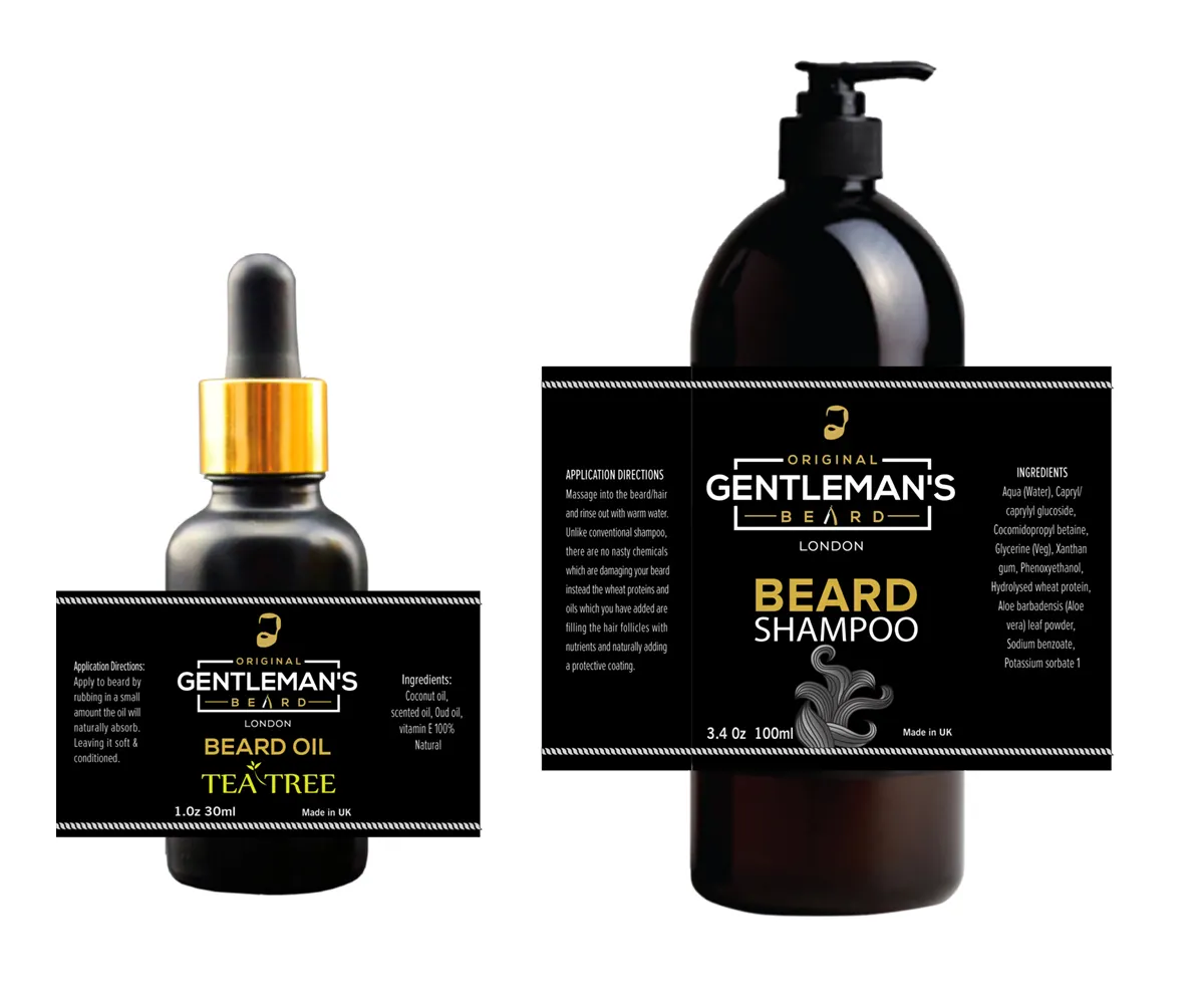 Personalized Custom Beard Oil Private Label Organic Men Care Beard Oil Private Bottle Labels Sticker Printing Design
