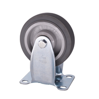 Rueda Giratoria de TPR de 4 Pulgadas para Trabajo Mediano, Gris, con Freno, Ruedas Fijas y Rígidas para Muebles, Compatible con OEM