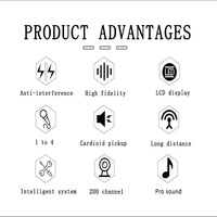Système de microphone sans fil double UHF professionnel, portée de 50 m, micro portable avec écran LCD pour karaoké et spectacles sur scène