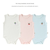 Combinaison pour bébé de style nordique, unisexe, en modal, gilet d'été fin sans manches, combinaison à enfiler, 92% modal, 2% nylon, 6% élasthanne pour les nouveau-nés