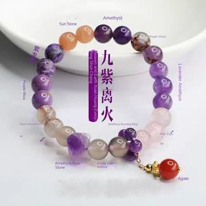 Pulsera de Cristal Natural Multi-Tesoros de Estilo Fuego Púrpura Nueve 2025, Hecha a Mano, para Mujer, <span class=keywords><strong>Beneficios</strong></span> para Empleados, Venta al por Mayor - Product Image 2