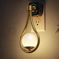 Lampe de nuit moderne LOHAS en forme de boule 330 °   Lampe de nuit LED rotative de luxe, lumière blanche douce et chaude, à intensité variable, pour chambre à coucher, couloir