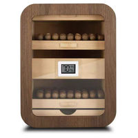 Humidor à cigares en cèdre pour collectionneur, armoire à 3 niveaux avec hygromètre numérique et fenêtre en verre