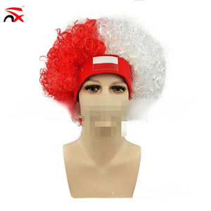 Peluca <span class=keywords><strong>Afro</strong></span> Rizada Blanca y Roja Más Vendida, Artículos <span class=keywords><strong>para</strong></span> Fiestas y Eventos Deportivos, Peluca con la Bandera de Italia <span class=keywords><strong>para</strong></span> Aficionados al Fútbol - Product Image 4