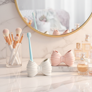 Soporte para Cepillo de Dientes Eléctrico de Cerámica Creativo con Lazo, Diseño Moderno y Simple, Decoración para Lavabo de Baño - Product Image 1