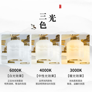 Lámpara de araña de jade estilo chino con múltiples cabezales LED E27 redondos para sala de estar y dormitorio - Product Image 5