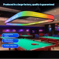Lustre de billard à cinq faces en acrylique coloré et lumineux pour salle de billard, avec éclairage d'ambiance haut de gamme, fabriqué en Chine