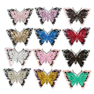 Patchs thermocollants personnalisés en tissu brodé avec sequins, motif sapin de Noël, cœur, dessin animé, couleur et logo sur mesure - Product Image 2