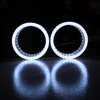 Vente flash : caches de projecteurs de voiture Angel Eyes RGB de 3 pouces, caches de projecteurs de voiture pour feux de jour, couleur blanche, jaune, accessoires de voiture