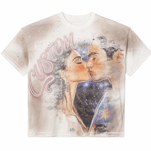 T-Shirt da Uomo Oversize 280 Grammi, 100% Cotone, Personalizzabile, Stile Streetwear Vintage con Lavaggio Acido, Stampa Grafica DTG - Product Image 2