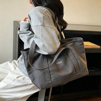 Sac fourre-tout en toile avec fermeture éclair et poches intérieures, sac de travail et de shopping pour femmes, sac à main pour ordinateur portable, sac à bandoulière multifonctionnel pour voyage