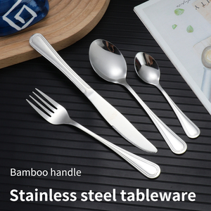 Hoàng gia thép không gỉ thiết lập dao kéo với bạc xử lý <span class=keywords><strong>Flatware</strong></span> <span class=keywords><strong>Set</strong></span> với đứng cho nhà bếp cho Giáng sinh ngày lễ - Product Image 2