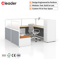 Cloison de bureau en bois avec finition placage pour poste de travail, mobilier de bureau