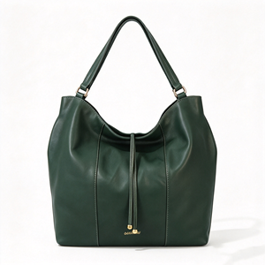 Dark Green <b>Women</b> Tote <b>Bag</b> Drawstring Closure Soft Surface Large Capacity Handbag <b>For</b> Daily <b>Work</b> Shopping - Product Image 3