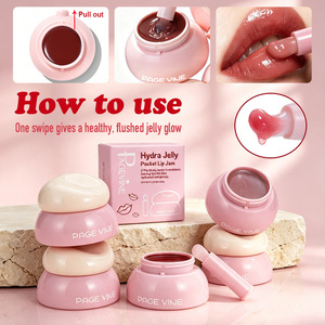 PAGE VINE 8 Couleurs Pudding Pocket Lip Jam <span class=keywords><strong>Baume</strong></span> à lèvres teinté effet gelée Masque hydratant repulpant brillant non collant Soin des lèvres - Product Image 3