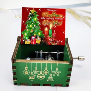 Caja Musical <span class=keywords><strong>de</strong></span> Madera con Temática <span class=keywords><strong>Navideña</strong></span>, Adecuada para Exhibición en Escritorio como Decoración, Regalos Navideños G26-328 - Product Image 2