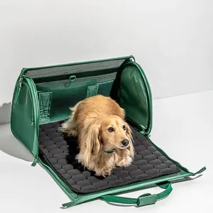 עמיד למים בד חברת תעופה אישר Pet Tote שקיות רך-צדדי כלב נסיעות Carrier עם נעילת בטיחות רוכסנים