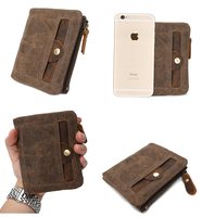 Dompet kanvas tahan air pria, kualitas tinggi, dompet koin untuk pria, tempat kartu ID ritsleting, dompet Vintage