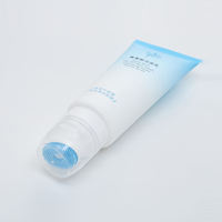 Tube cosmétique dégradé bleu mat avec tête de brosse en silicone intégrée pour nettoyant visage