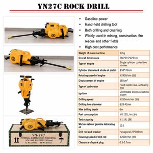 <span class=keywords><strong>Prix</strong></span> <span class=keywords><strong>d</strong></span>'usine YN27C Perforatrice à roche portative à essence à combustion interne 27 kg pour l'exploitation minière et la pierrierie - Product Image 3