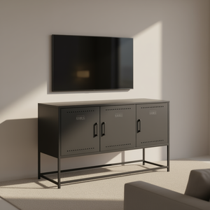 Mueble para TV de Acero Negro, 39.6 x 15.4 x 23.8 Pulgadas, Mueble de Almacenamiento Industrial para Sala de Estar - Product Image 2