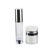Contenants cosmétiques 15ml 30ml 50ml 100ml Pot en plastique sans air avec pompe à pression pour lotion crème avec pulvérisateur sans air
