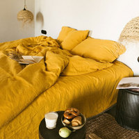 Ensemble de draps de lit en lin français 100% 4 pièces de draps de poche profonds