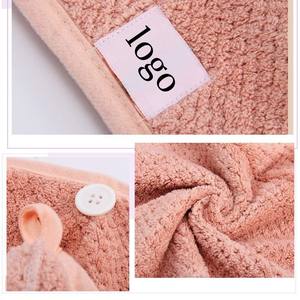 Prezzo all'ingrosso di fabbrica asciugamano per capelli in microfibra avvolgente per capelli a asciugatura rapida turbante per capelli con logo personalizzato Super morbido - Product Image 4