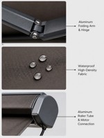 VENTE FLASH - Auvent rétractable électrique au design moderne et luxueux, télécommande, cadre en aluminium imperméable, pour balcon, auvent anti-pluie