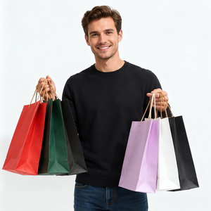 Sacchetti di <span class=keywords><strong>Carta</strong></span> Personalizzati Stampati per Boutique, <span class=keywords><strong>Shopping</strong></span>, Consegna Cibo e Asporto con Manici - Product Image 3
