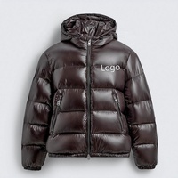 Nouvelle arrivée, manteau d'hiver imperméable à capuche avec fermeture éclair, rembourré en duvet épais, logo personnalisé, veste décontractée tendance pour homme