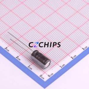 Condensador Electrolítico de Aluminio NXA 100V10 6.3*11 de Montaje Pasante, D6.3xL11mm 10uF 20% 100V 150mA-100kHz - Product Image 2