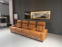 Meistverkauftes Echtleder Ecksofa-Set mit Verstellbaren und Klappbaren Sitzen für Privates Kino, Heimkino und Wohnzimmer