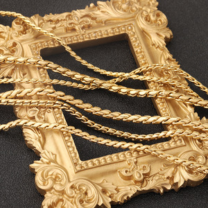 Stainless Steel <b>Rope</b> <b>Chain</b> Gold Plated For Necklace Making Jewelry Finding H1692 - Product Image 1