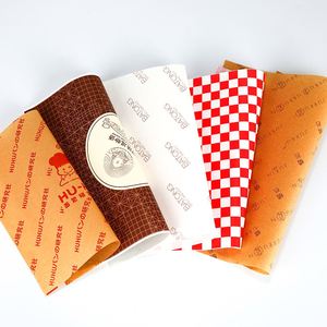Papier d'emballage pour hamburger de qualité alimentaire, imprimé avec logo personnalisé, résistant à la graisse, 30*25CM - Product Image 1