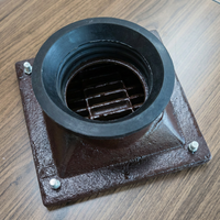 Grille de drainage des eaux de pluie pour toiture LANWEI en fonte ductile, grille de ventilation à fentes, revêtement en asphalte, 3 pouces, 4 pouces