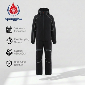 Ensemble de combinaison de <span class=keywords><strong>ski</strong></span> noire personnalisée OEM pour hommes, imperméable et coupe-vent, combinaison de <span class=keywords><strong>ski</strong></span> pour hommes, vêtements de <span class=keywords><strong>ski</strong></span> et de neige pour hommes, vente en gros - Product Image 2