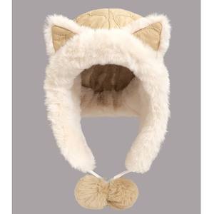 Bereit zu versenden Frauen Winter Kunst pelz Outdoor Trapper Trooper Cap russische Pelz Trapper Hüte Katzen ohr Hut - Product Image 3