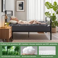 Surmatelas épais en viscose de bambou avec poches profondes de 6 à 15 pouces, pour lits jumeaux, queen et king size, blanc, gris foncé, beige