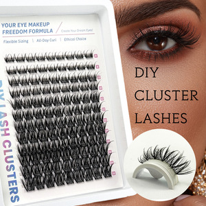 Extensions <span class=keywords><strong>de</strong></span> cils en gros, pré-coupées <span class=keywords><strong>et</strong></span> segmentées pour le DIY, kit <span class=keywords><strong>de</strong></span> cils en grappes volumineuses pour auto-greffe <span class=keywords><strong>et</strong></span> maquillage - Product Image 1