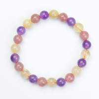 SXISUN Bracelet en pierres naturelles mélangées (améthyste, jade) pour femmes, élastique et durable, idéal pour la guérison et comme cadeau