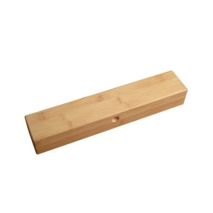 Caja con tapa abatible de bambú, 25x7x5 Cm, almacenamiento hecho a mano para joyería, caligrafía, pintura, embalaje rectangular para regalo - Product Image 3